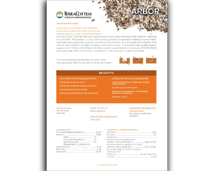 TerraCottem arbor specification sheet